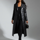 Women's Long Vegan Leather Trench Coat BLACK FINANCIAL COUTURE BYMANYC ® New York-0