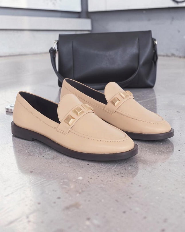 Caetê Kalbsleder-Loafer Beige