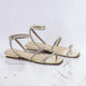 Aroeira Gold Leder-Sandalen – Kristallriemen