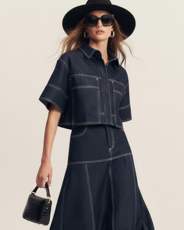 👖Damen Rock & Jacken-Set Chelsea | NYFW New Collection | Denim