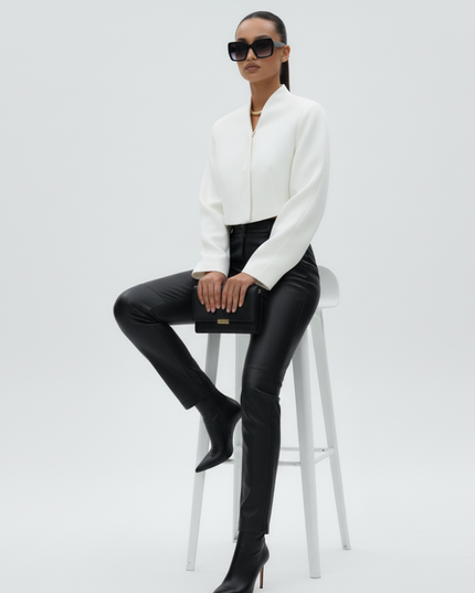 Women's Structured Cropped Jacket MIDTOWN ECO FASHION BYMANYC ® New York