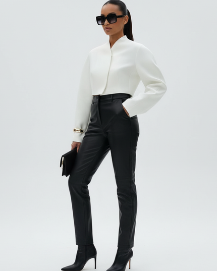 Women's Structured Cropped Jacket MIDTOWN ECO FASHION BYMANYC ® New York