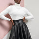 Schwarzer Veganleder Circle Minirock SPRING – New Colleción COUTURE in NOLITA