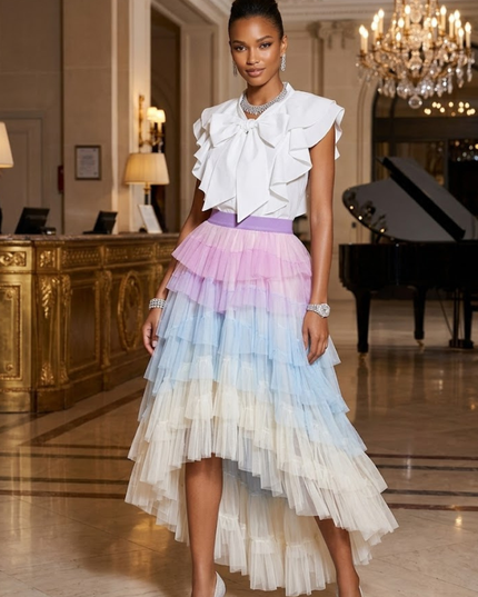 Damen Tricolor Tüllrock Montmartre – Neue Kollektion Paris Le Marais