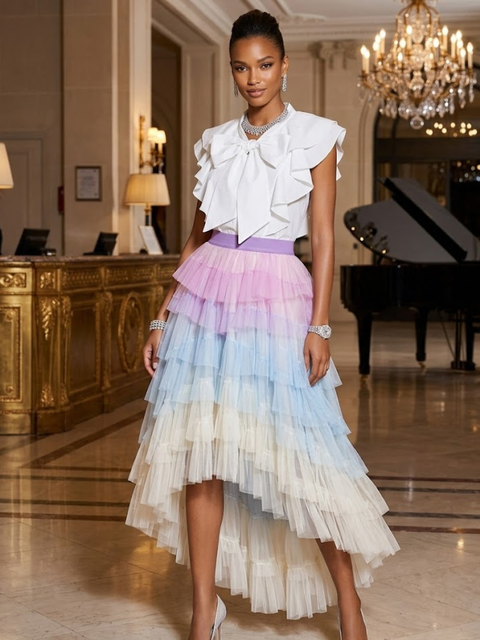 Damen Tricolor Tüllrock Montmartre – Neue Kollektion Paris Le Marais