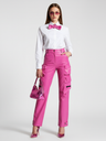 MIDTOWN — Damen Cargo Hose Couture | Fuchsia Vegan Leder