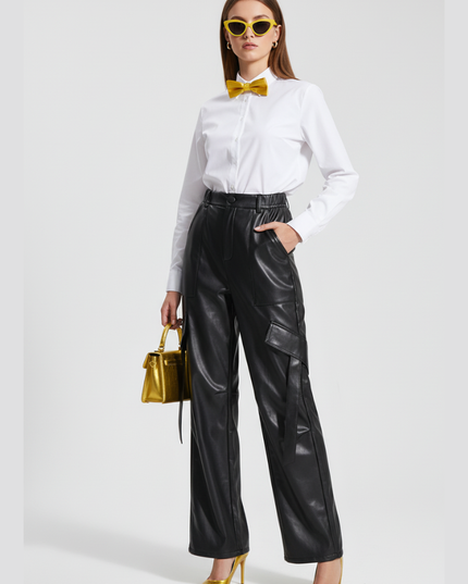 👖 Damenhose Wall Street Couture | Vegan Leather | Schwarz