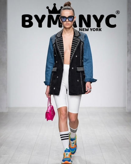 BYMANYC ® New York | Patchwork Denim Blazer Studded | Black/Blue