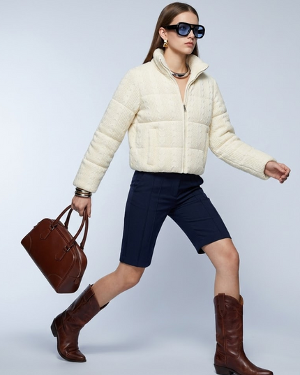BYMANYC ® New York | Hamptons Cable Knit Puffer | Off-White