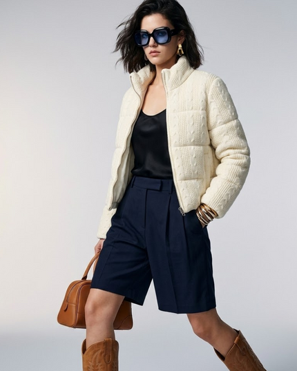 BYMANYC ® New York | Hamptons Cable Knit Puffer | Off-White