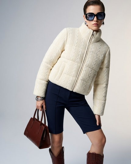 BYMANYC ® New York | Hamptons Cable Knit Puffer | Off-White