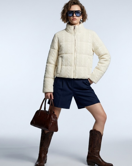 BYMANYC ® New York | Hamptons Cable Knit Puffer | Off-White