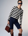 BYMANYC ® New York | Parisian Gold Button Cardigan | Stripe