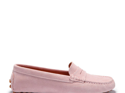 Women's Penny Driving Loafers, ice pink suede