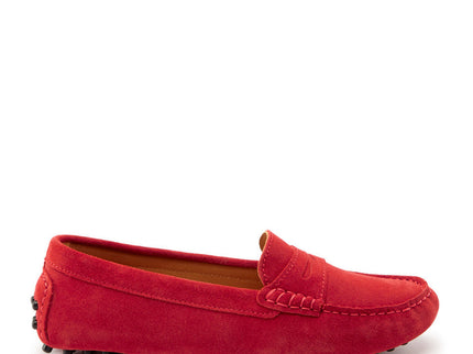 Women's Penny Driving Loafers, red suede