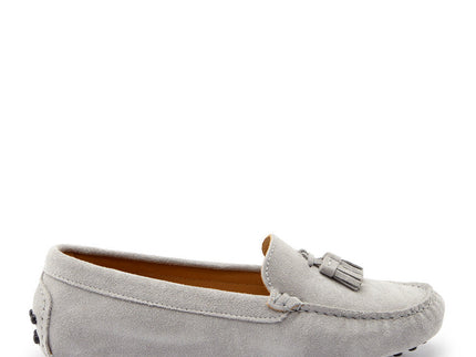 Women's Tasselled Driving Loafers, dove grey suede