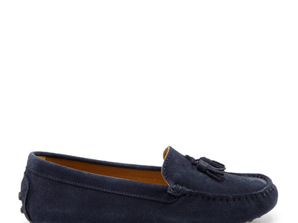 Women's Tasselled Driving Loafers, navy blue suede