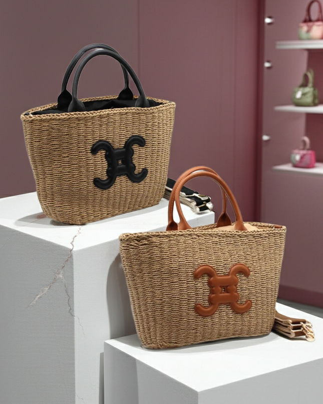 Sac bandoulière en coton avec logo CC et chaîne