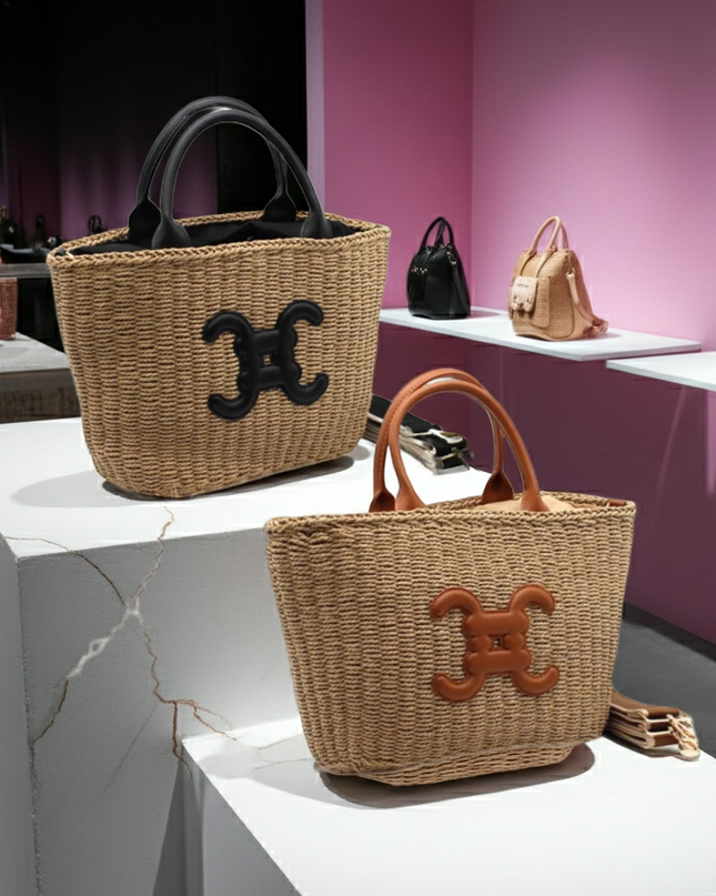 Sac bandoulière en coton avec logo CC et chaîne