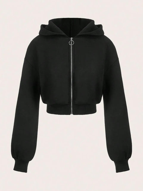 Zip-Up Cropped Hoodie | Brooklyn - BYMANYC ® New York-2