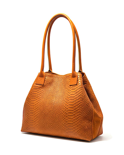 ZEEN | LOLA Schultertasche | Python-Prägung | Orange