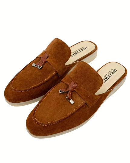 HOLLERT | Loafer aus Kalbsveloursleder mit Tassel-Detail | Whisky Braun | Herren