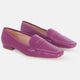 Cipó Beige Leder-Loafer mit eckiger Spitze – Flach