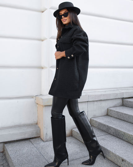 LA BALANCIA | BOUCLE Mantel | Schwarz