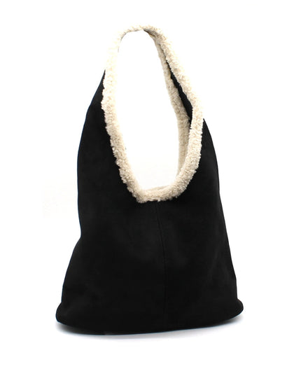 BIG cuddly shopper fur bag with cow pattern and firm handle in 3 colors 