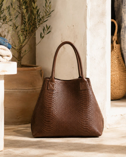 ZEEN | LOLA Schultertasche | Python-Prägung | Made in Italy