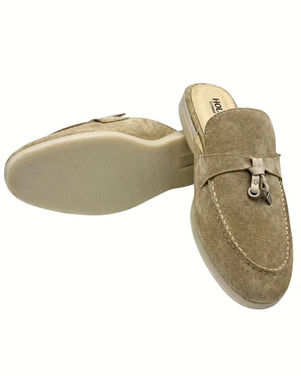 HOLLERT | Loafer aus Kalbsveloursleder mit Tassel-Detail | Beige | Herren