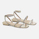 Aroeira Gold Leder-Sandalen – Kristallriemen
