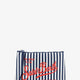 Aline scuba clutch with striped pattern