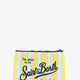 Aline scuba clutch with striped pattern