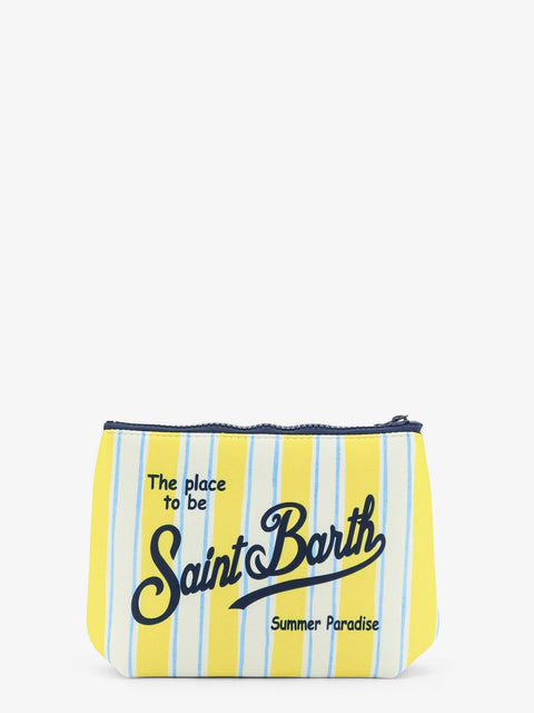 Aline scuba clutch with striped pattern