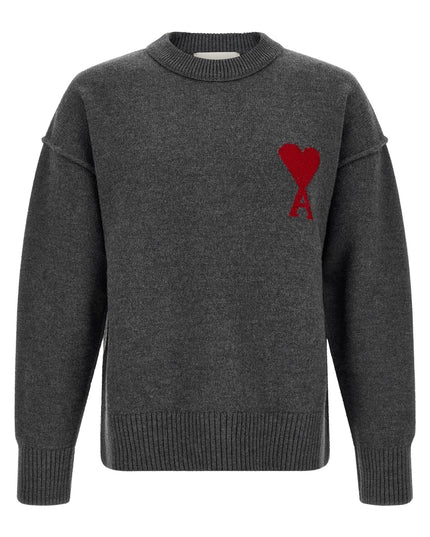 AMI Paris | Ami de Coeur Wollpullover | Grau | Herren
