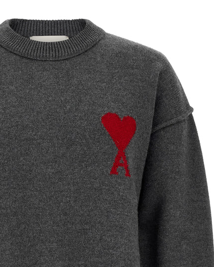AMI Paris | Ami de Coeur Wollpullover | Grau | Herren