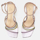 Arca Leder-Sandalen – Kristallriemen Flach Lila | Mangará Atelier