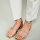 Aroeira Gold Leder-Sandalen – Kristallriemen