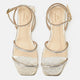 Aroeira Gold Leder-Sandalen – Kristallriemen