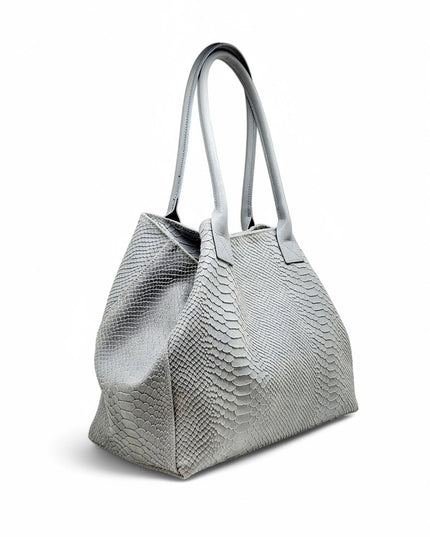 ZEEN | LOLA Schultertasche | Python-Prägung | Grau