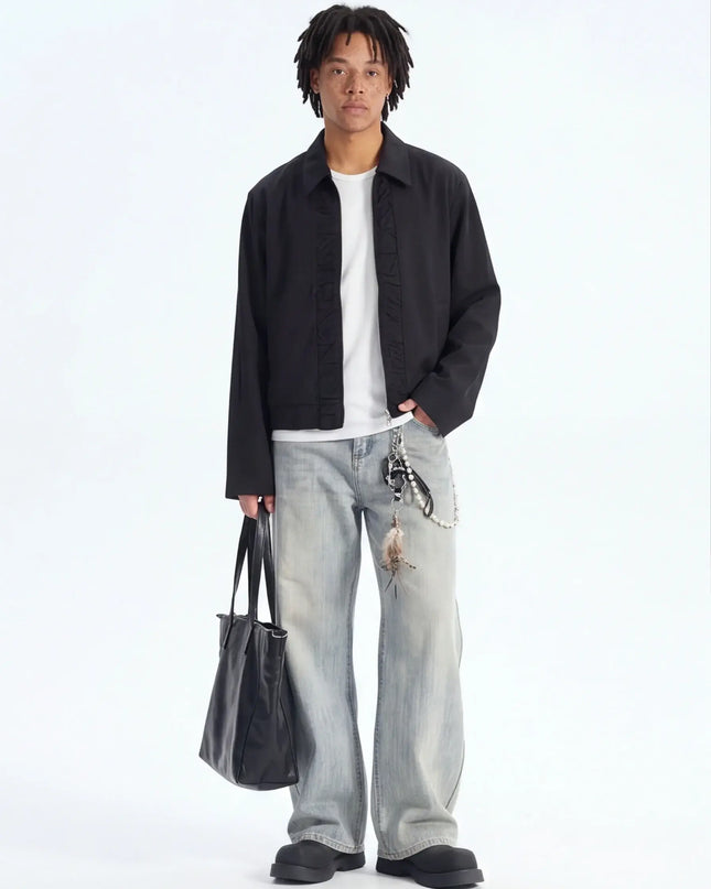 MaisonGrozavu – Iron Top Drape Jeans | Blue
