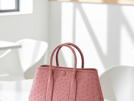 Genuine Ostrich Skin Leather Small Tote Bag