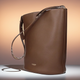 BURBERRY BUCKET LEATHER BAG MD BROWN