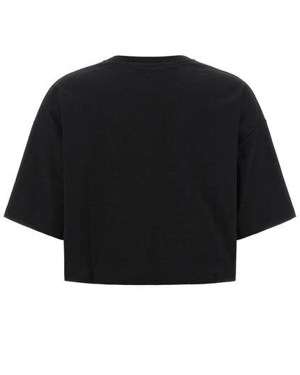 Balmain | Cropped Baumwoll-T-Shirt mit Logo-Stickerei | Schwarz | Damen