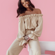 Leinen-Set Bluse & Hose MIA – Beige