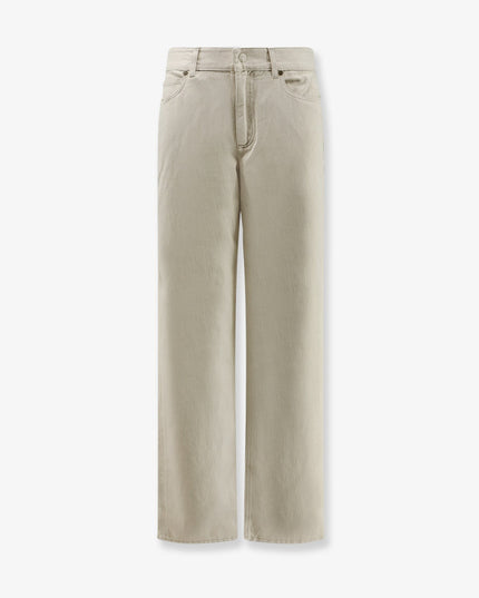 Beige denim trousers