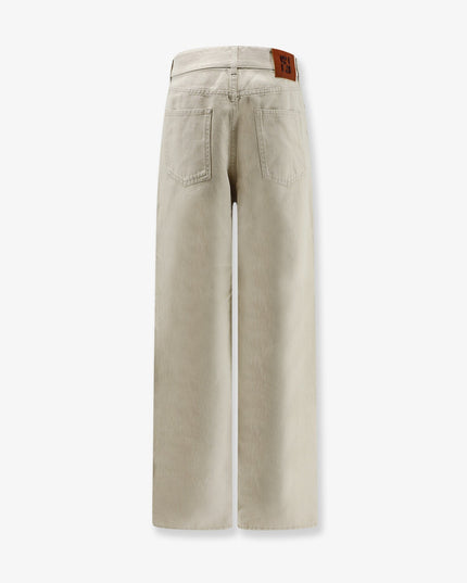 Beige denim trousers