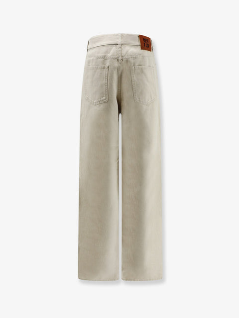 Beige denim trousers