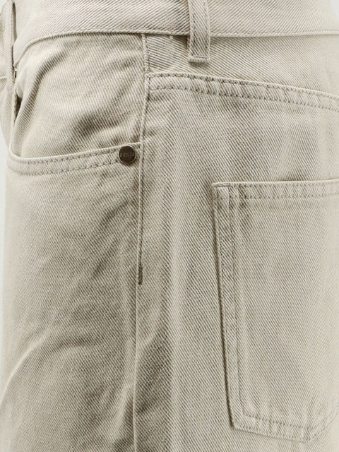 Beige denim trousers